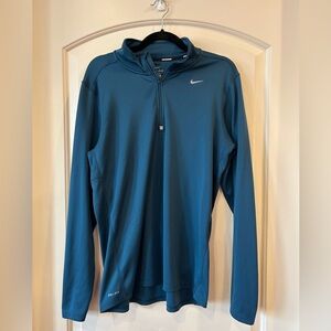 Nike Men's Teal Performance 3/4 zip size large